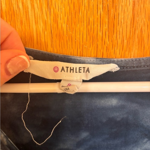 Athleta Sweet Waters Dress Faux Wrap Women's Size S Tye-Dye Blue Beachy Flowy - Picture 2 of 4